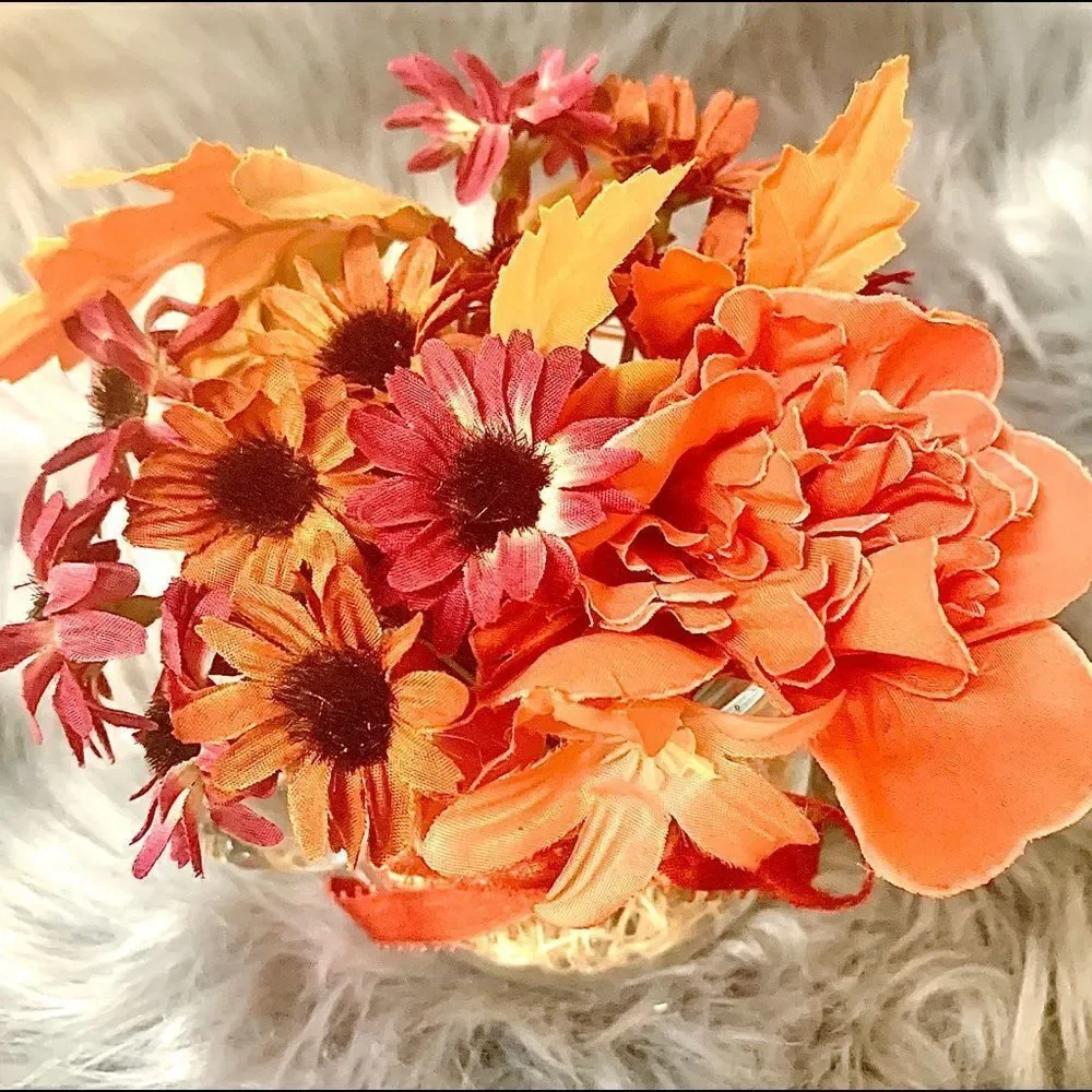 Small Autumn Floral Tabletop Vase